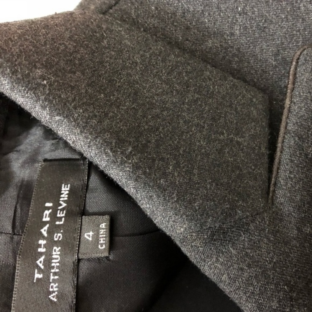 Tahari One Button Gray Wool Tailored Size 4 - image 6